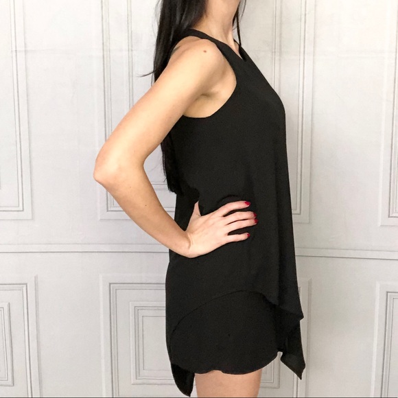 Monteau Sleeveless Asymmetrical Hem Mini Dress - Picture 2 of 6